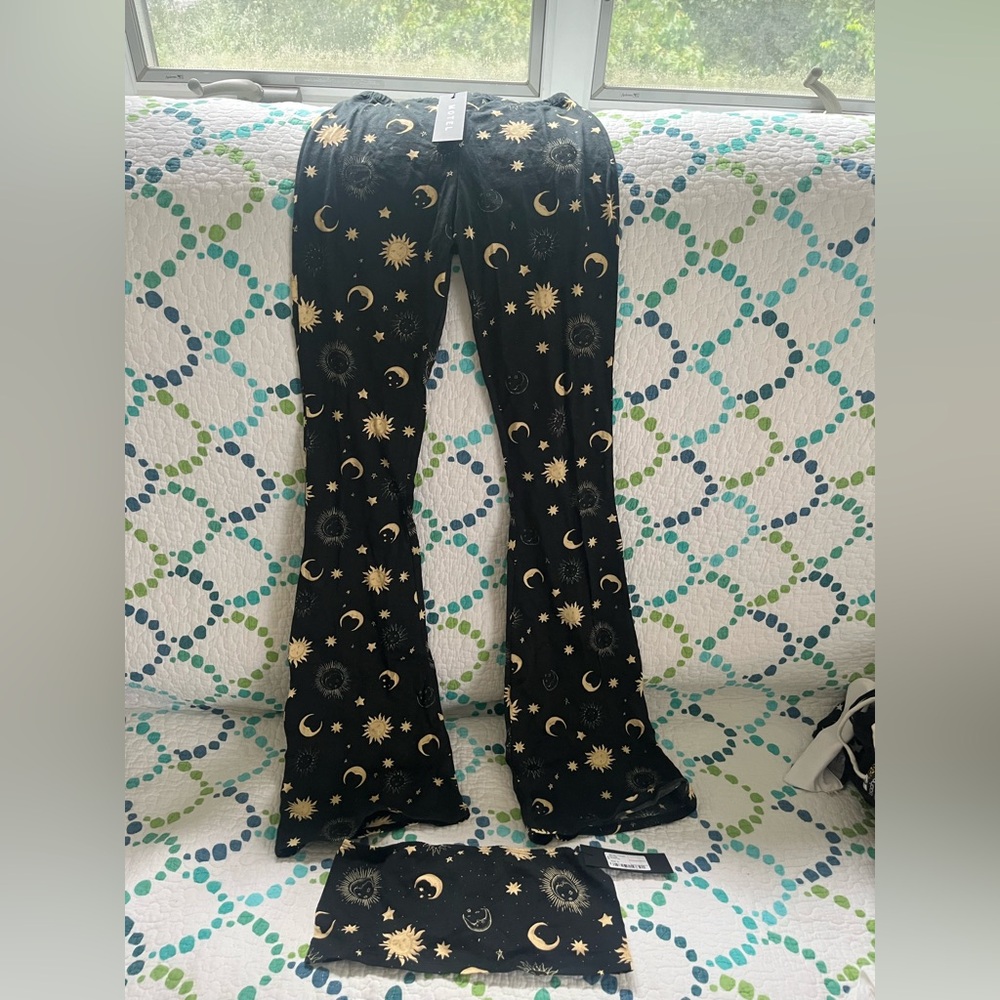 Bandeau and Celestial Print Flare Pants Set Motel Rocks